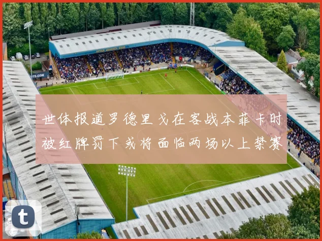 世体报道罗德里戈在客战本菲卡时被红牌罚下或将面临两场以上禁赛处罚